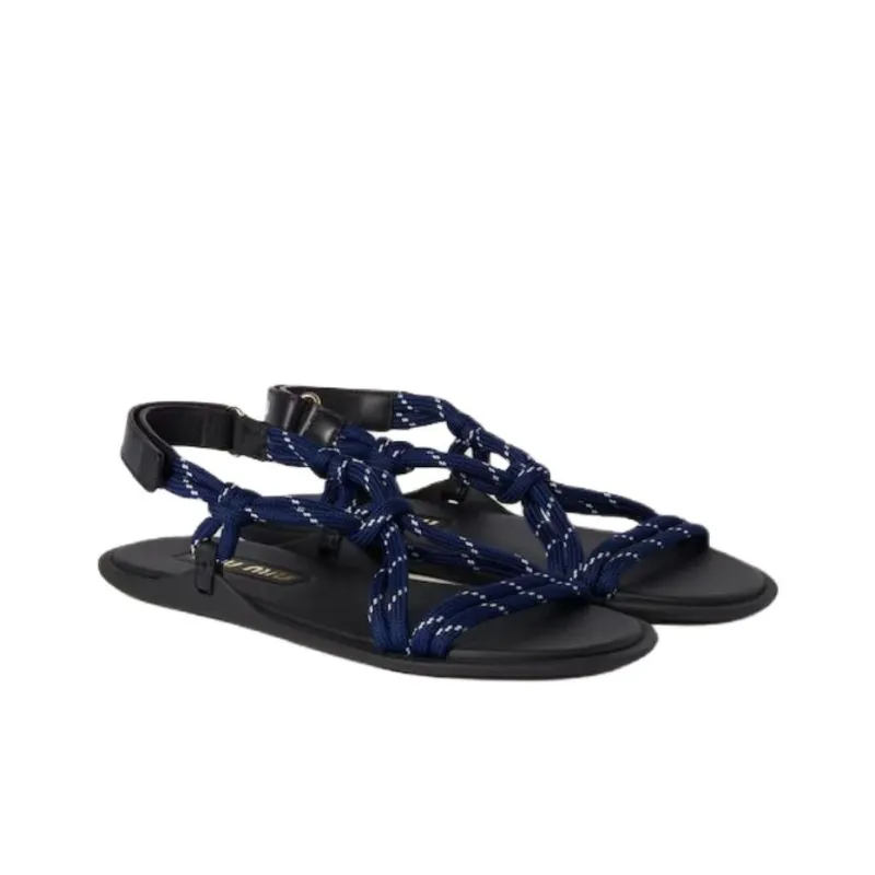 MIU MIU Rivière One Strap Sandals Women's Blue-1