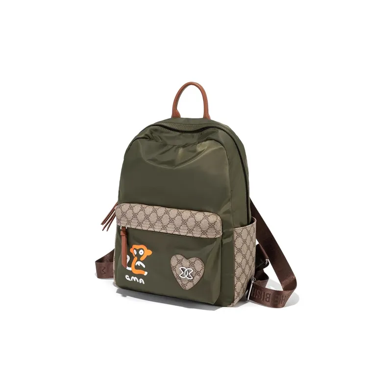 CLEVER& KETCH Oxford PVC Polyvinyl Chloride Backpack Women's Green/Black-1