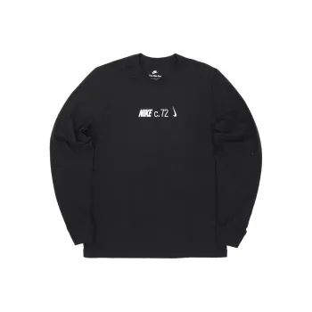 Nike Circa Long Sleeve T-Shirt With Back Print In T-Shirt Men's Black