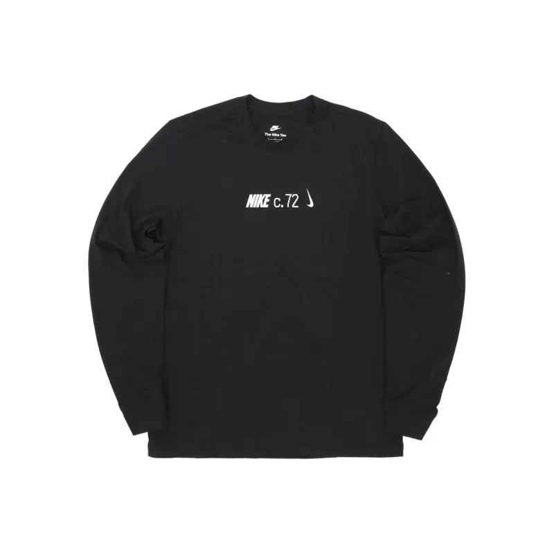 Nike Circa Long Sleeve T-Shirt With Back Print In T-Shirt Men's Black-0