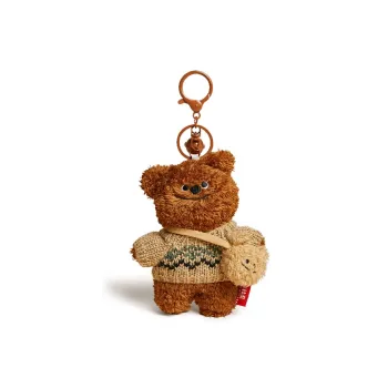 CinvaiKrose Plush Keychain Women's White/Brown