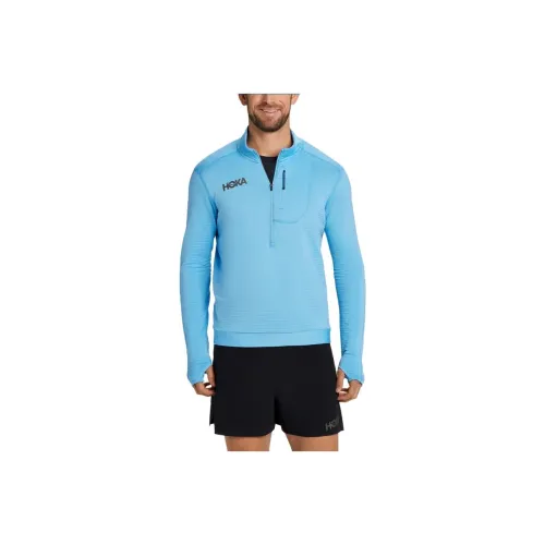 HOKA ONE ONE 1/2 ZIP T Shirts Men Blue