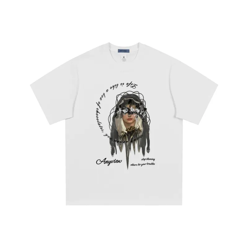 Anyveiw Drop Shoulder Sleeve T Shirt Unisex-3