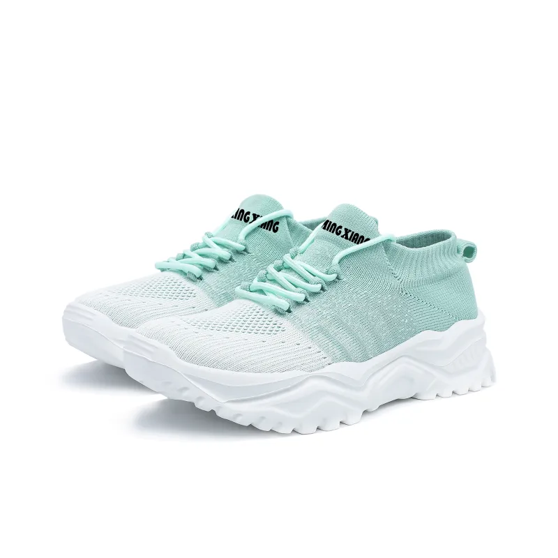 Singing Slip Resistant Breathable Quick Dry Low Top Casual Shoes Unisex White Gray Cyan-2