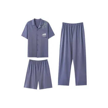 XIAFENYAN Pajama Set Men's Purple Blue