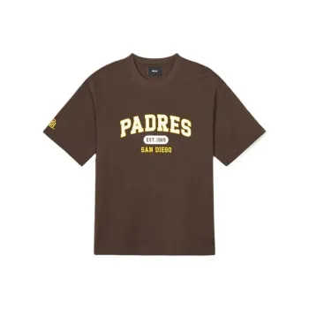 MLB Drop Shoulder Sleeve T Shirt Men's Brown
