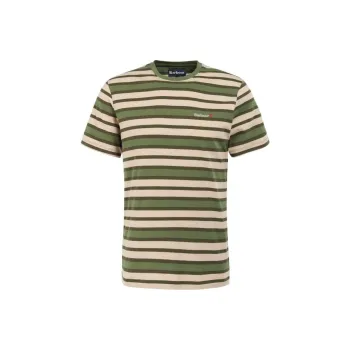 BARBOUR FW23 Barbour Crundale Stripe T-Shirt T-Shirt Men's Olive Green