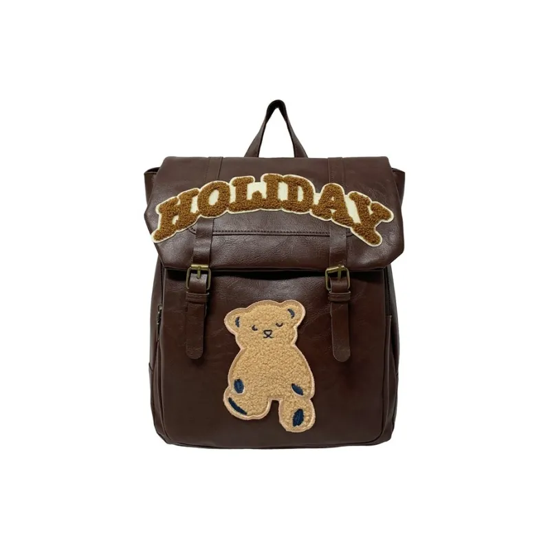 Yalu PU Backpack Women's White Bear/Brown Bear-7