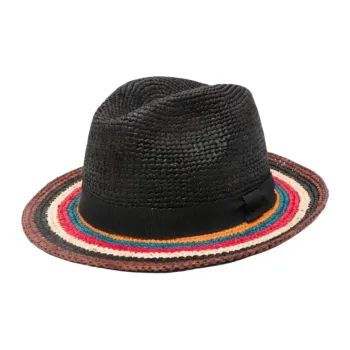 Paul Smith 'Signature Stripe' Straw Trilby Hat