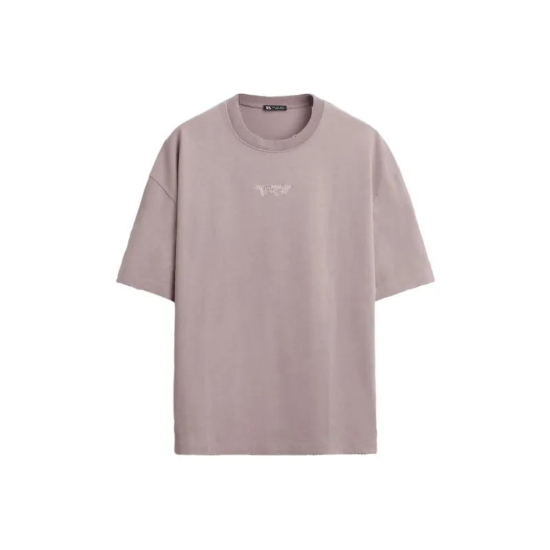 ZARA T-Shirt Men's Light Peach Pink-0