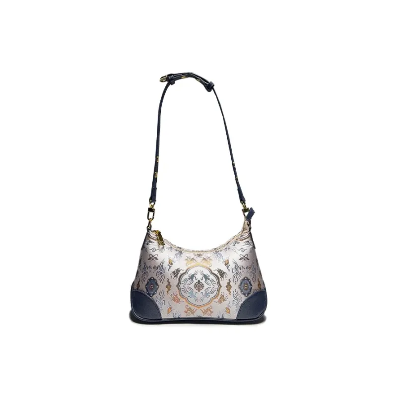 ESNSY Silk Blend Fabric Shoulder Bag Regular Women's Light Gold-1