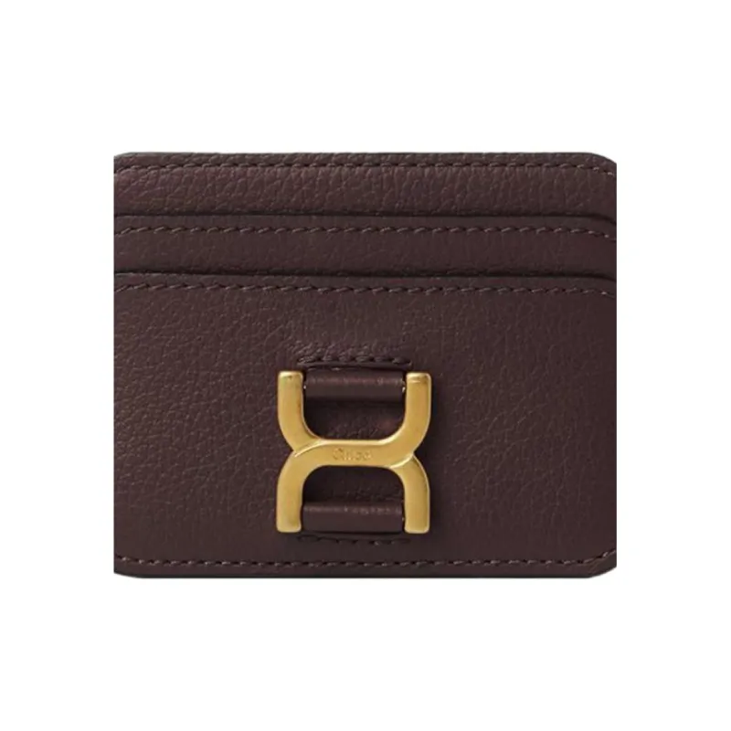 Chloe Marcie Grain Calfskin Card Holder Card Holder Regular Women's Deep Violet-3
