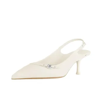 LOUIS VUITTON 6AM Slim Heel High Heels 5.5cm Women's White