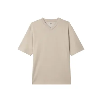 UNIQLO Drop Shoulder Sleeve T Shirt Men's Beige