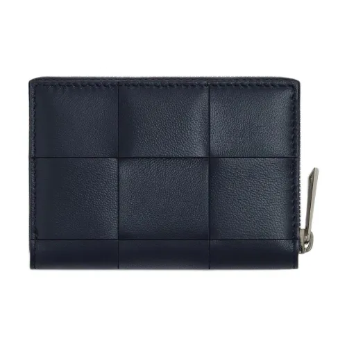 Bottega Veneta CASSETTE Calfskin Coin Purse Men's Space Blue & Russet