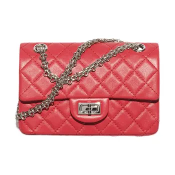 CHANEL Calfskin Crossbody Bag Shoulder Bag Mini Women's Deep Red
