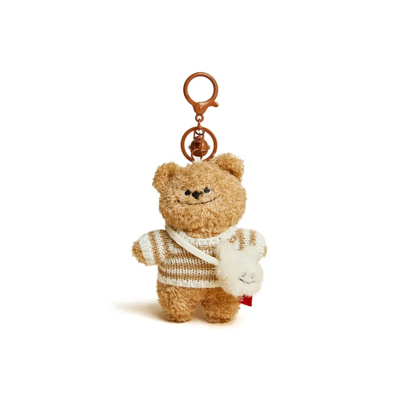 CinvaiKrose Plush Keychain Women's White/Brown-2