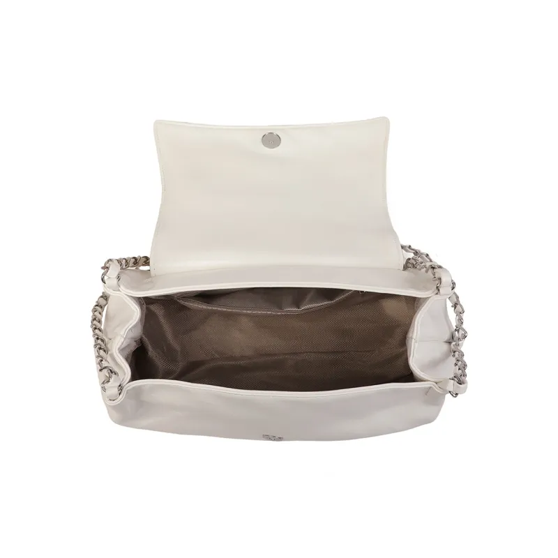 PT'SON Synthetic Leather Shoulder Bag Women's Silver/White-13