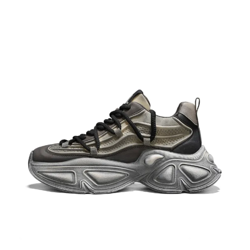 AiJP Anti Slip And Wear Resistant Height Increasing Low Top Chunky Sneakers Men's-14