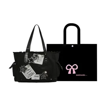 HACIN Canvas Bag Shoulder Bags Regular Women's White/Black