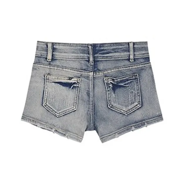 HeartyBite Denim Shorts Women's Nostalgic Blue-1