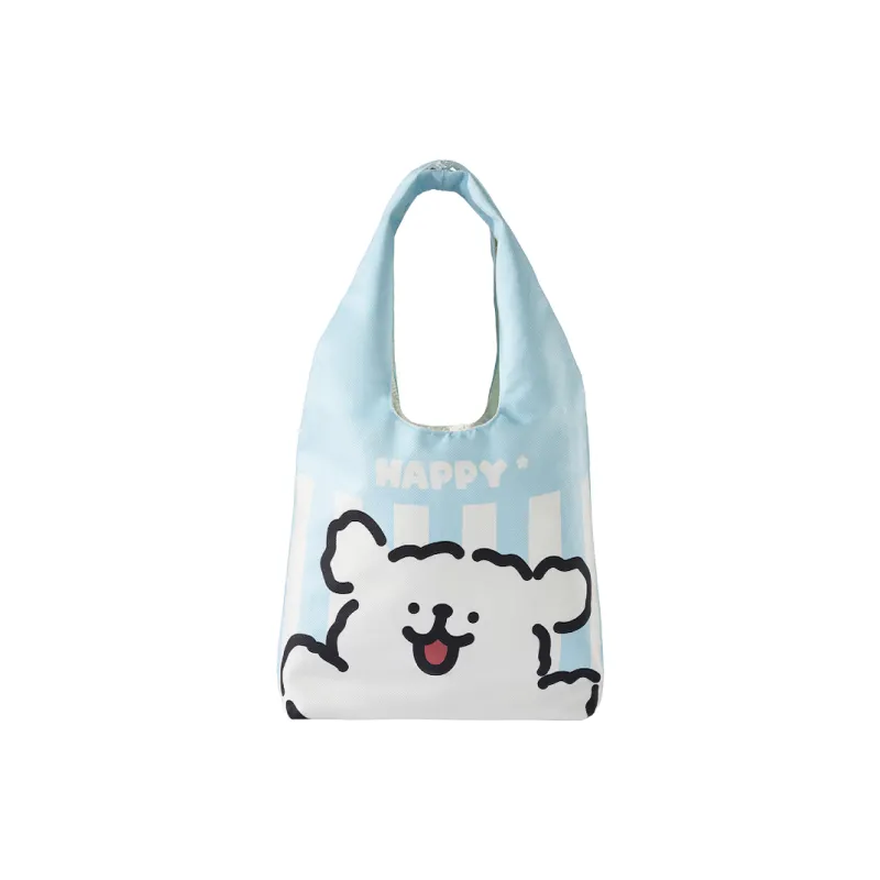 YANCANG Maltese, Collaboration Flannelette Shoulder Bag Unisex Multicolor-5