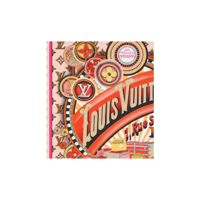 LOUIS VUITTON Silk Scarves Women's Red-2