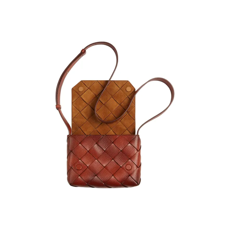 Bottega Veneta Diago Calfskin Crossbody Bag Men's Brown-3
