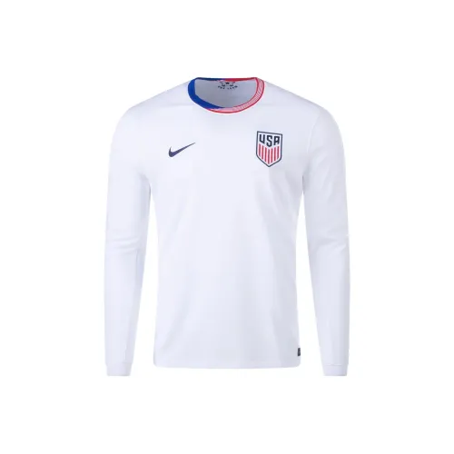 Nike Usmnt 2024 Stadium Home Men's Nike Dri FIT Soccer Long Sleeve Replica Jersey