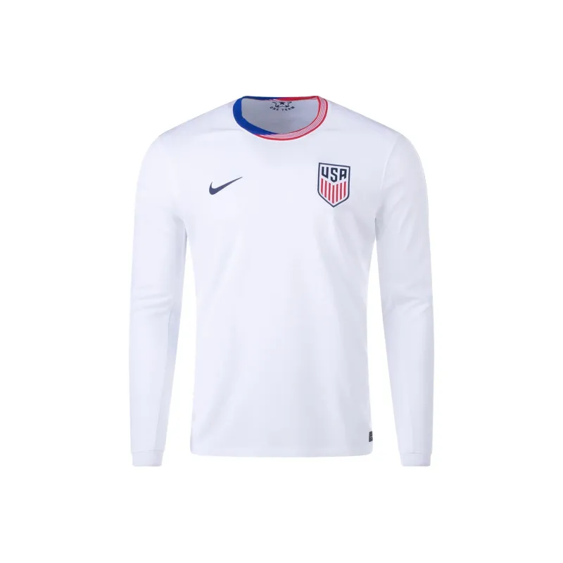 Nike Usmnt 2024 Stadium Home Men's Nike Dri FIT Soccer Long Sleeve Replica Jersey-0