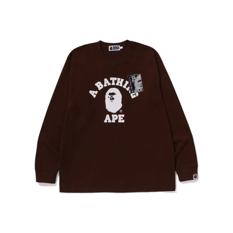 Bape Mad Face College Long Sleeve Tee-2