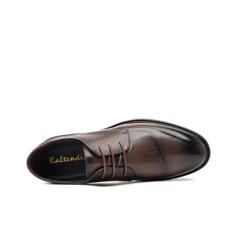 Kaltendin Dress Shoes Men Low Top Black-8