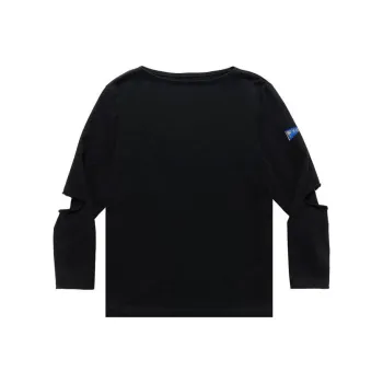 Kapital Elbow Rip Boatneck Long Sleeve T Shirt