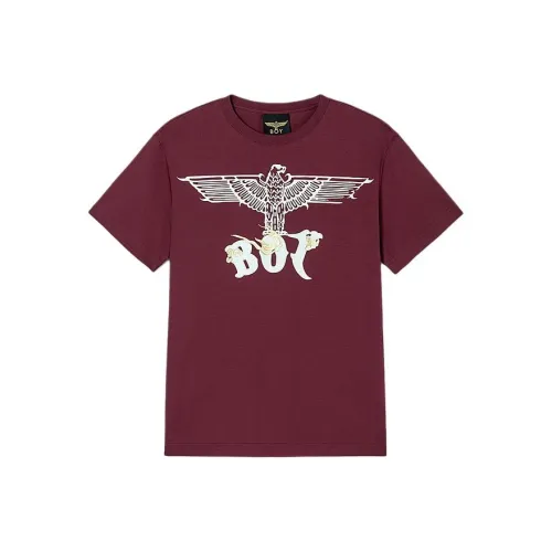 Boy London T Shirts Unisex Burgundy