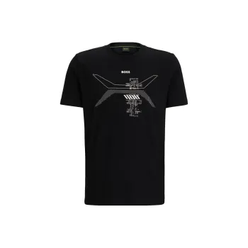 HUGO BOSS Artwork Printed Crewneck T Shirt