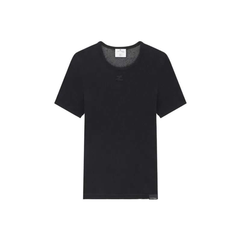 Courrèges Mesh Crew neck T shirt-0
