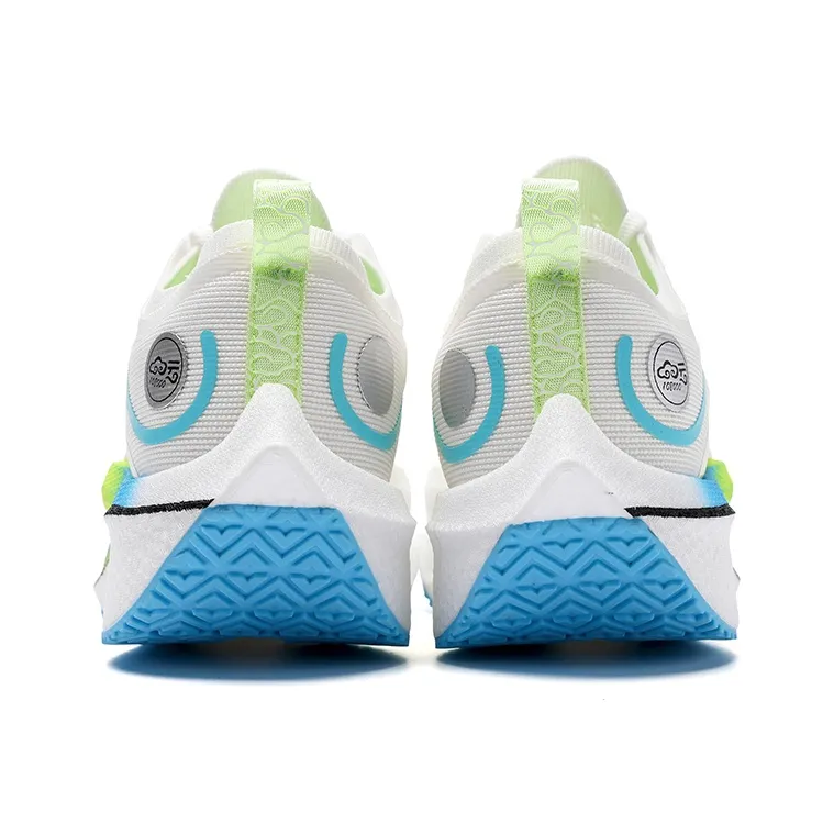 Qing Pao Cushioned Slip Resistant Low Top Casual Running Shoes Men's White Rainbow-4