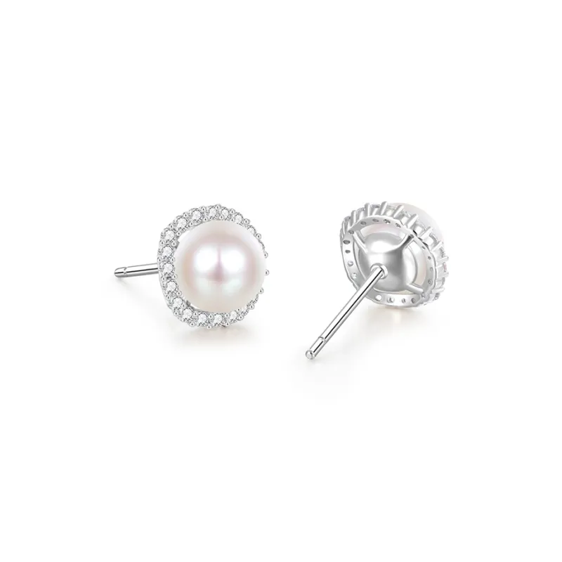 Mokinggran Pearl Stud Earrings Women's-2