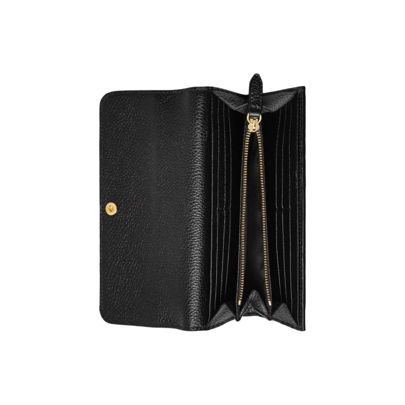 GUCCI Grain Leather Wallet Women's Black-3
