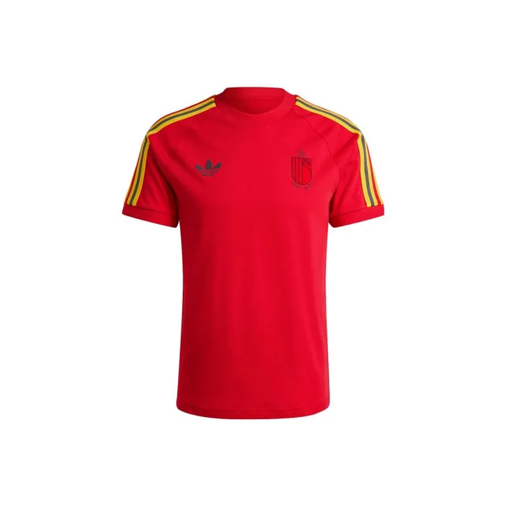 Adidas Originals Belgium Adicolor 3 Stripes T Shirt T Shirt Men's Red-0