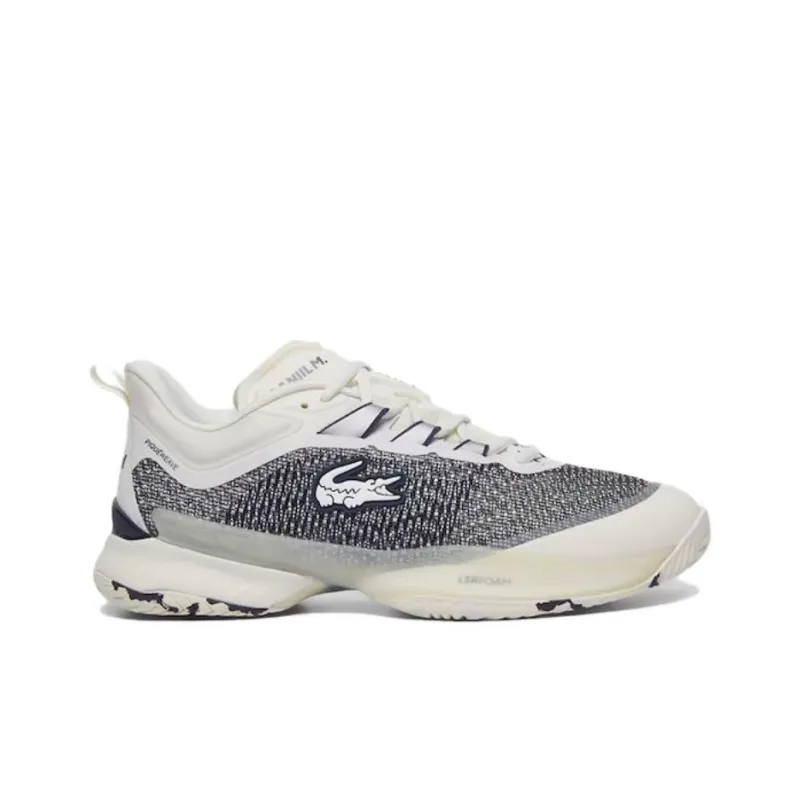 LACOSTE Abrasion Resistant Low Top Tennis Shoes Men's Ecru-1