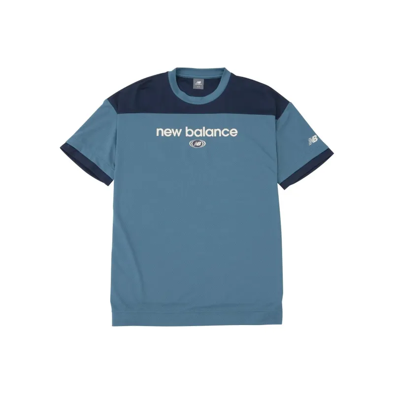 New Balance Linear T Shirt Unisex Blue-0