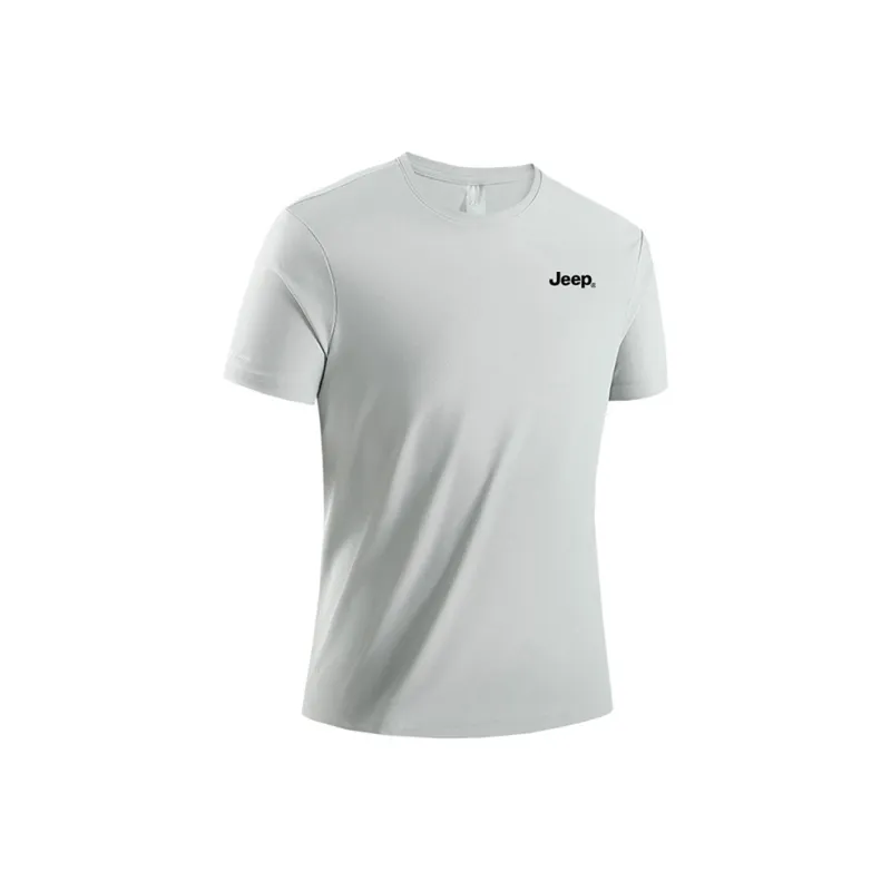 Jeep Summer Sports Running Loose Fit Crew Neck Breathable Drop Shoulder Short Sleeved T Shirts Unisex-17