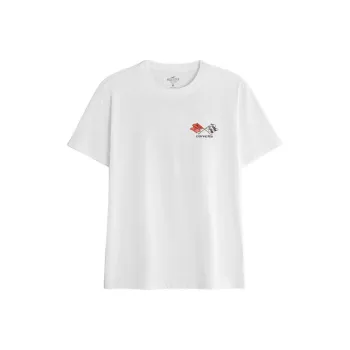 Hollister Drop Shoulder Sleeve T-Shirt Unisex White