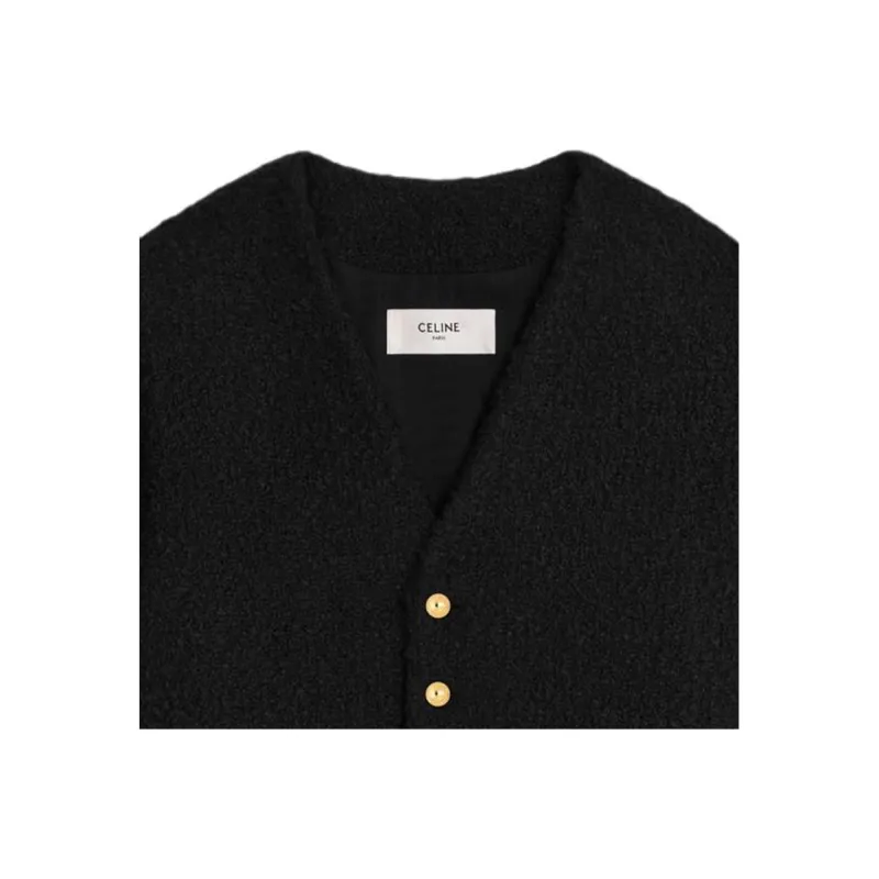 CELINE Oversized Jacket In Bouclé Tweed Cashmere-4