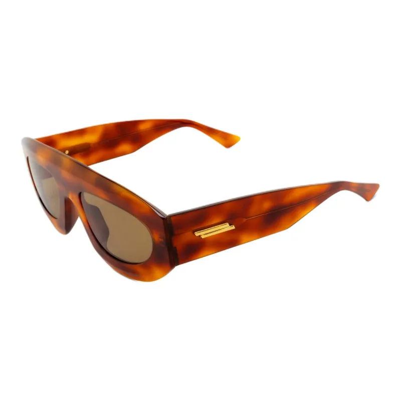 Bottega Veneta Acetate Irregular Shape Sunglasses Men's Tortoiseshell-0