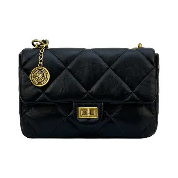 BEMIX PETS Waxed Leather Shoulder Bag, Crossbody Bag Women's Oil Wax Black