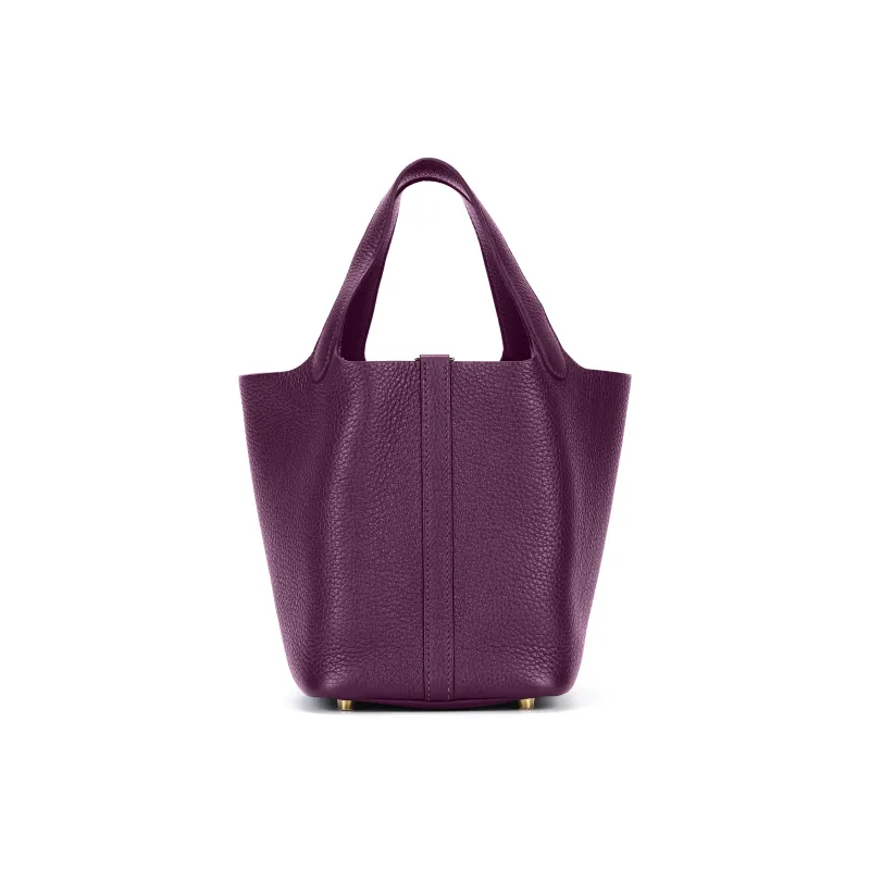 HERMES Picotin Lock Maurice Bullock Leather Bucket Bag Handbag 22 Women's P9 Anemone Sea Anemone Purple-2