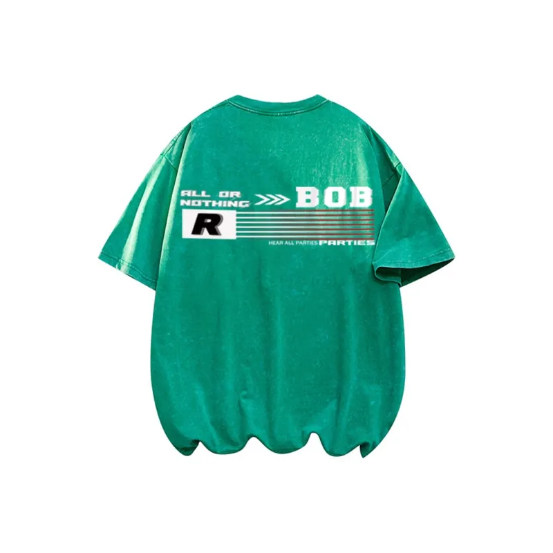 BOBBY ABLEY Tie Dye Washable Distressed Heavyweight Off The Shoulder T Shirt Unisex-8