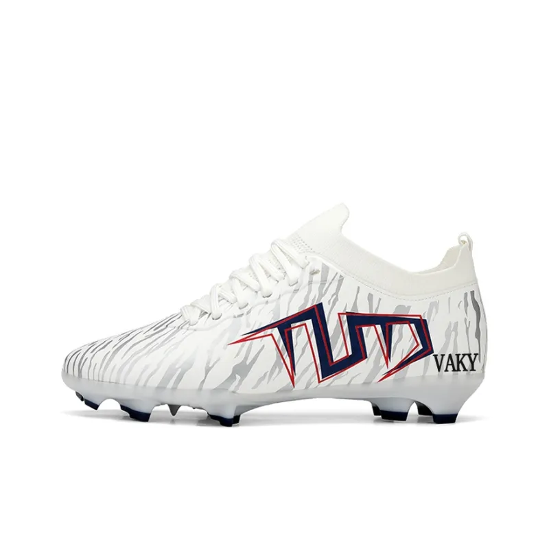 VAKY Soccer Shoes Unisex Low Top Black Gold/White Gray-5
